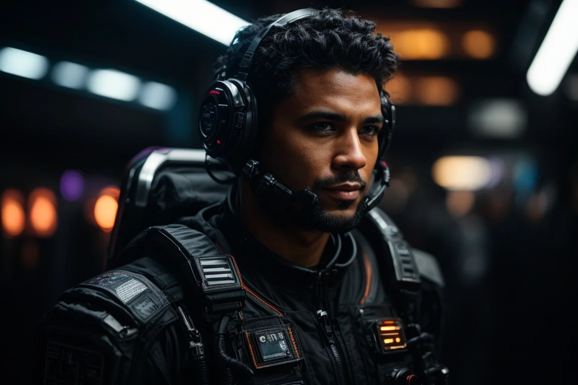 PhotoReal_Detailed_image_of_an_astronaut_in_a_black_cyberpunk_1